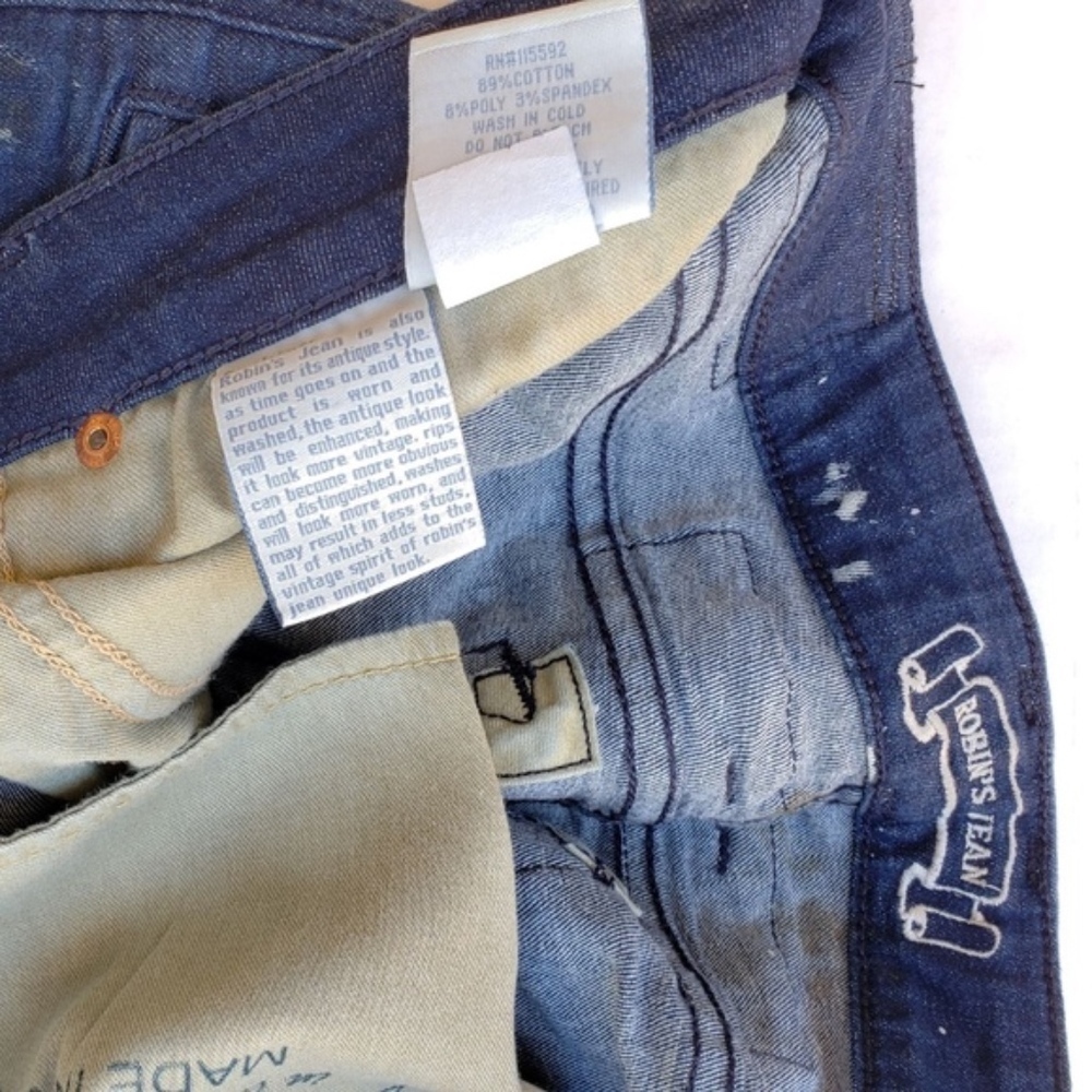 NEW ROBIN'S JEAN Motard Slim Jeans SZ 40 - Picture 6 of 8